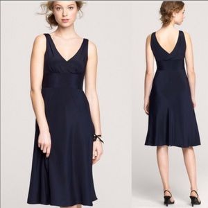 J. Crew Sophia Navy Blue Silk Dress Size 6